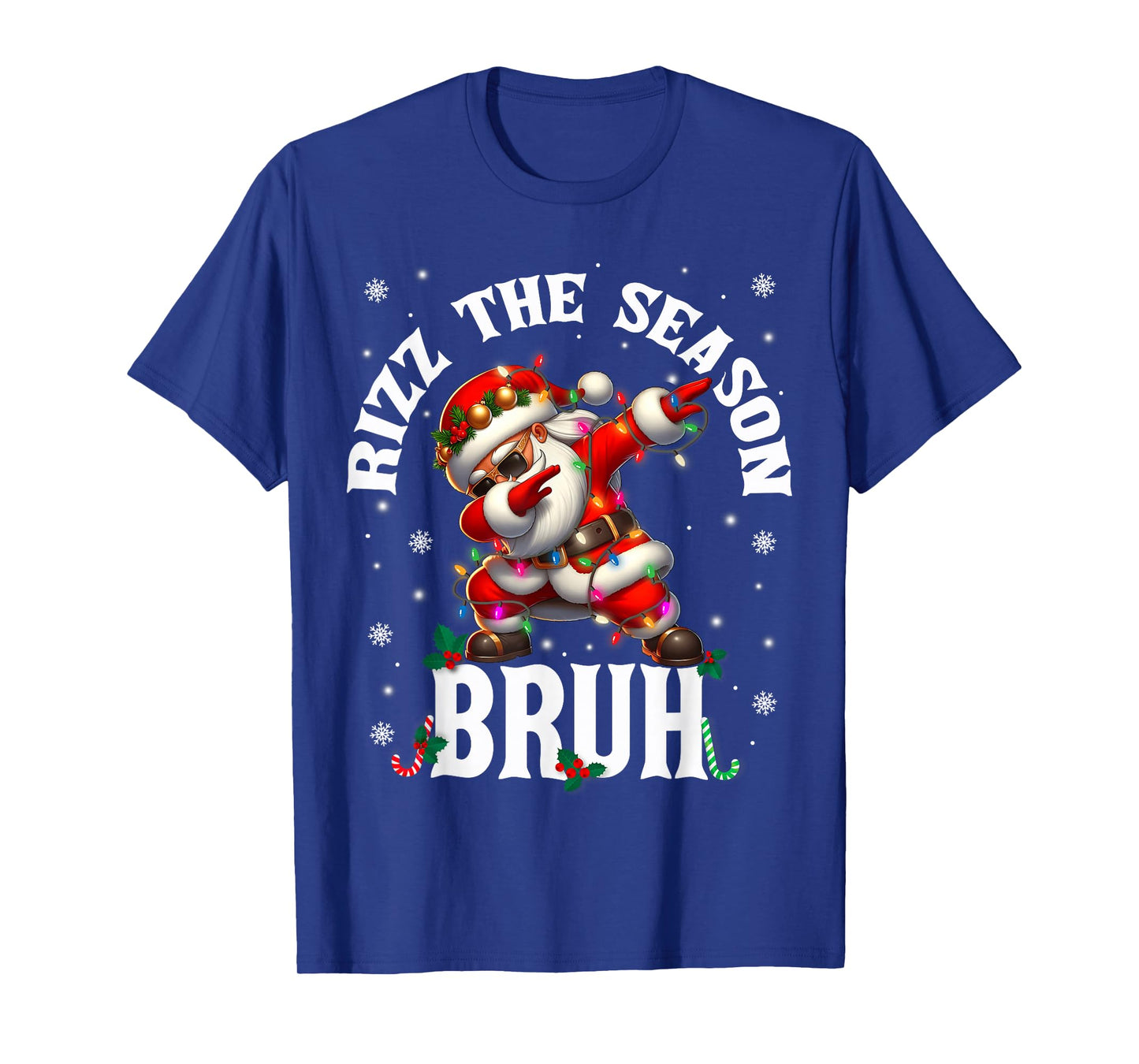 Rizz The Season Bruh Christmas Rizzmas Dabbing Santa Claus T-Shirt