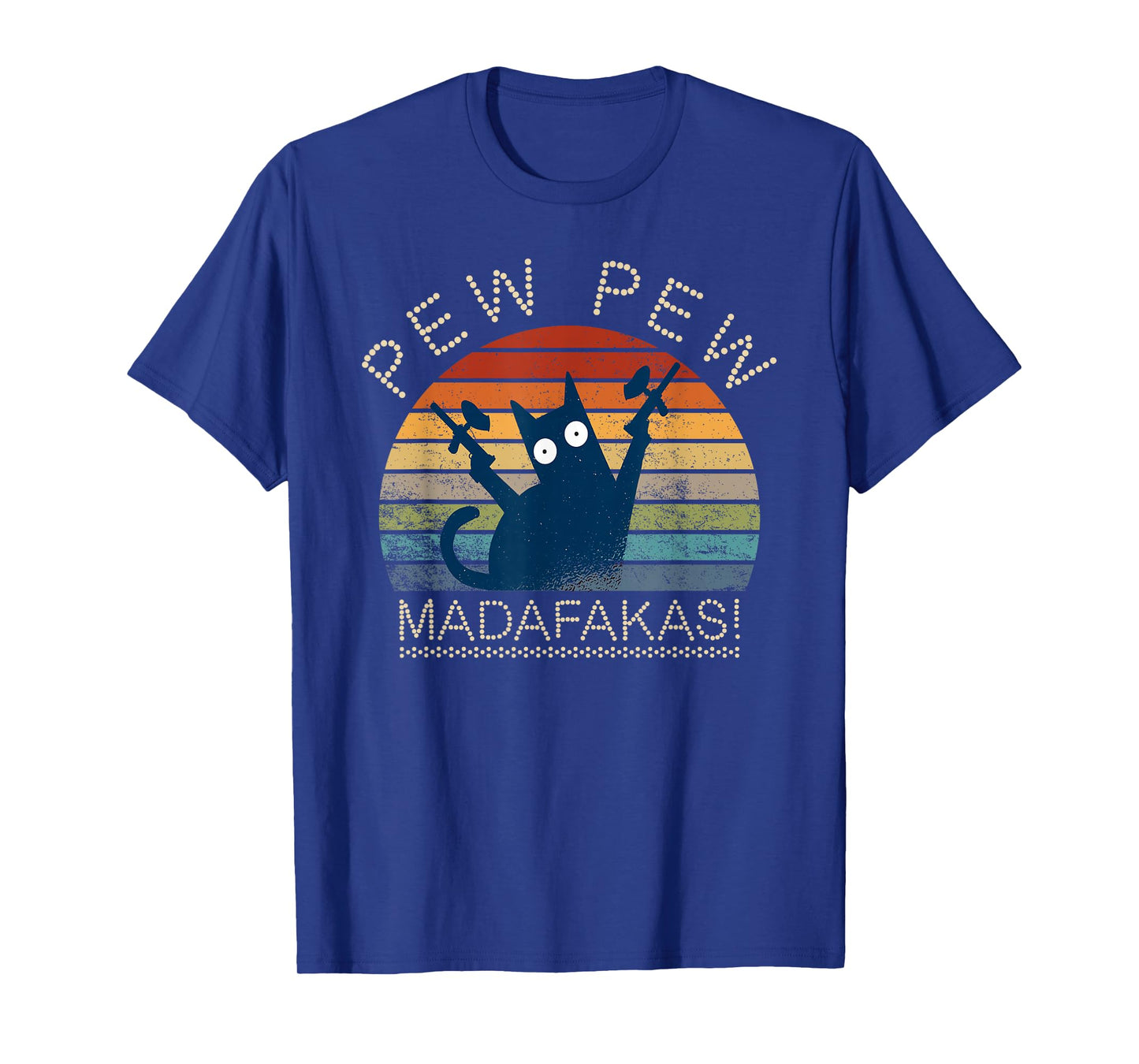 Paintball Cat Pew Pew Madafakas Crazy Cat Funny Paintball T-Shirt