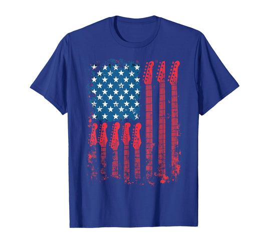 Guitar American Flag T-Shirt