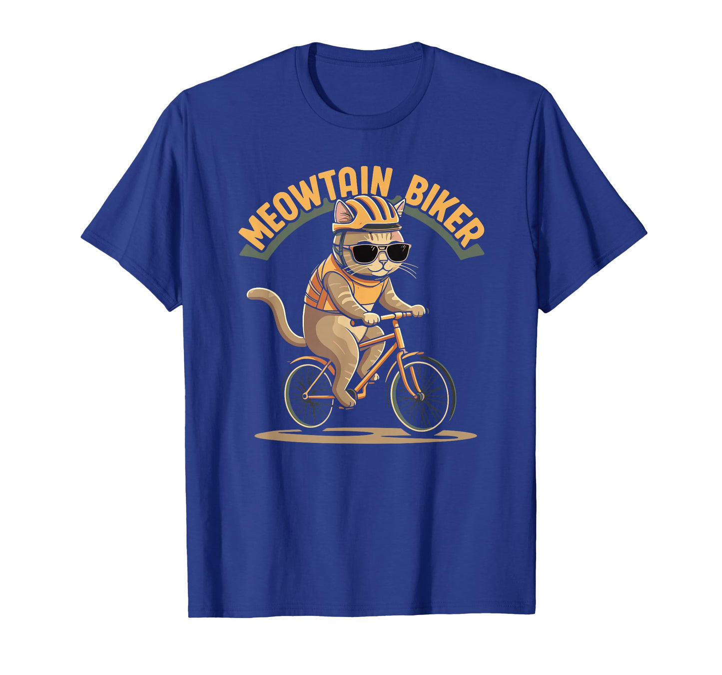 Meowtain Biker Cat MTB Funny Mountain Bike Rider Cyclist T-Shirt