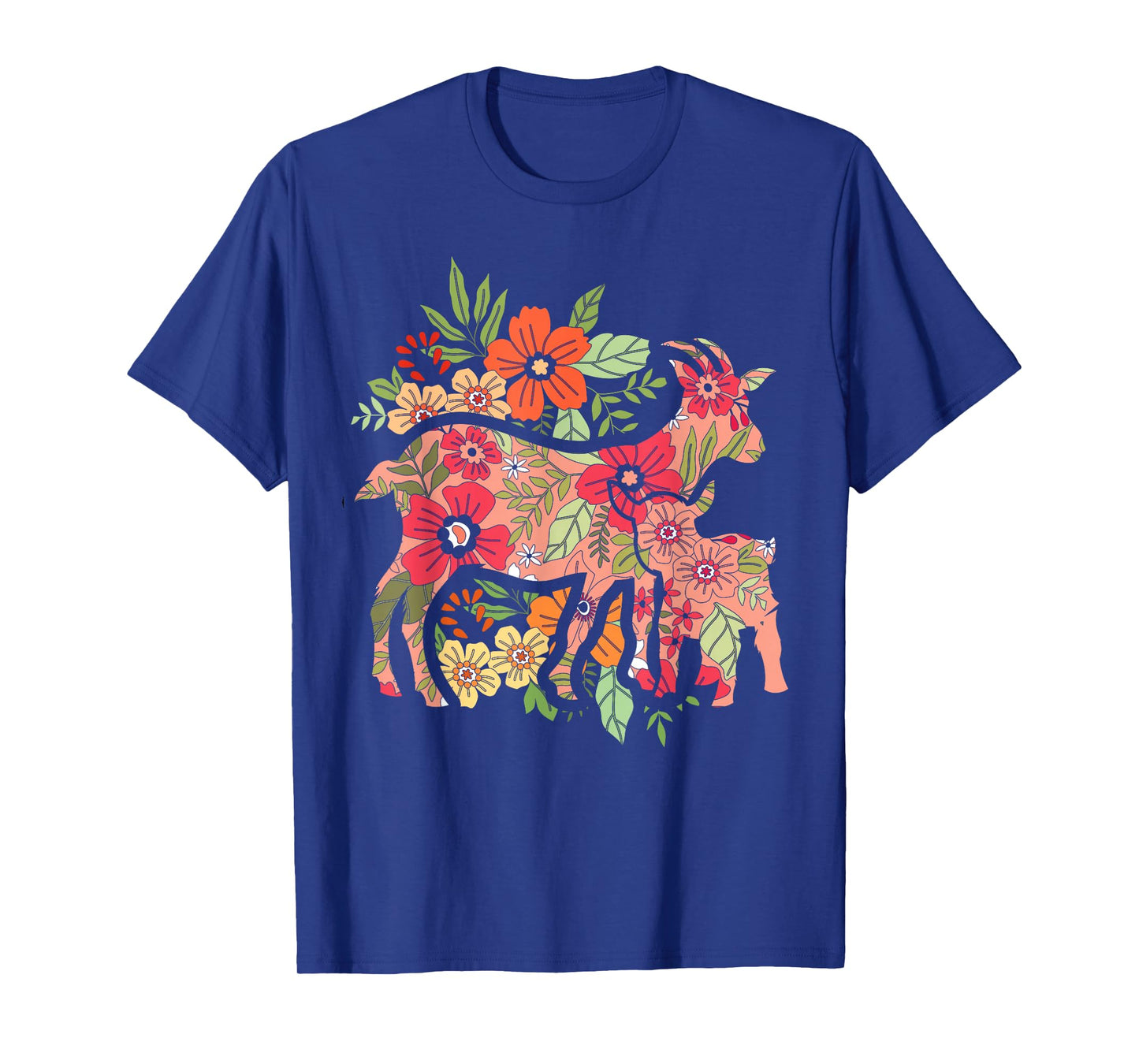 Agriculture Farm Animal Flowers Vintage Goat T-Shirt