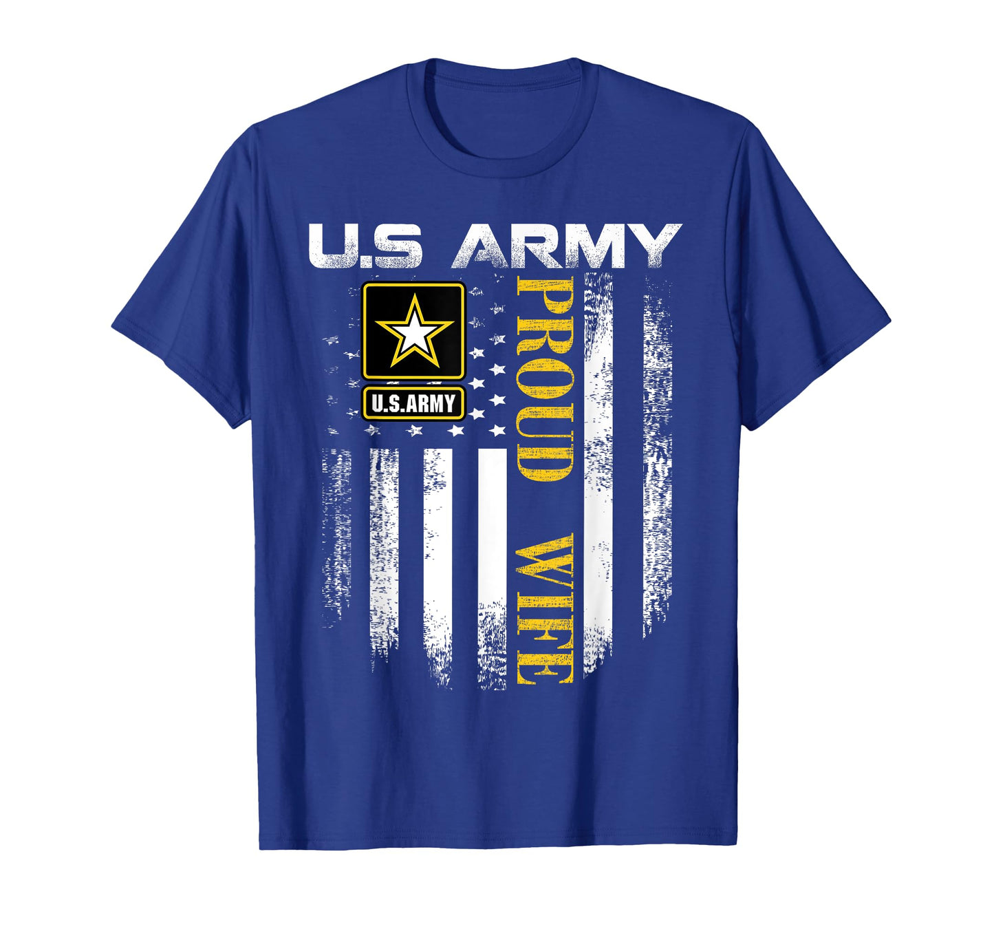 Vintage U.S. Army Proud Wife With American Flag Gift T-Shirt
