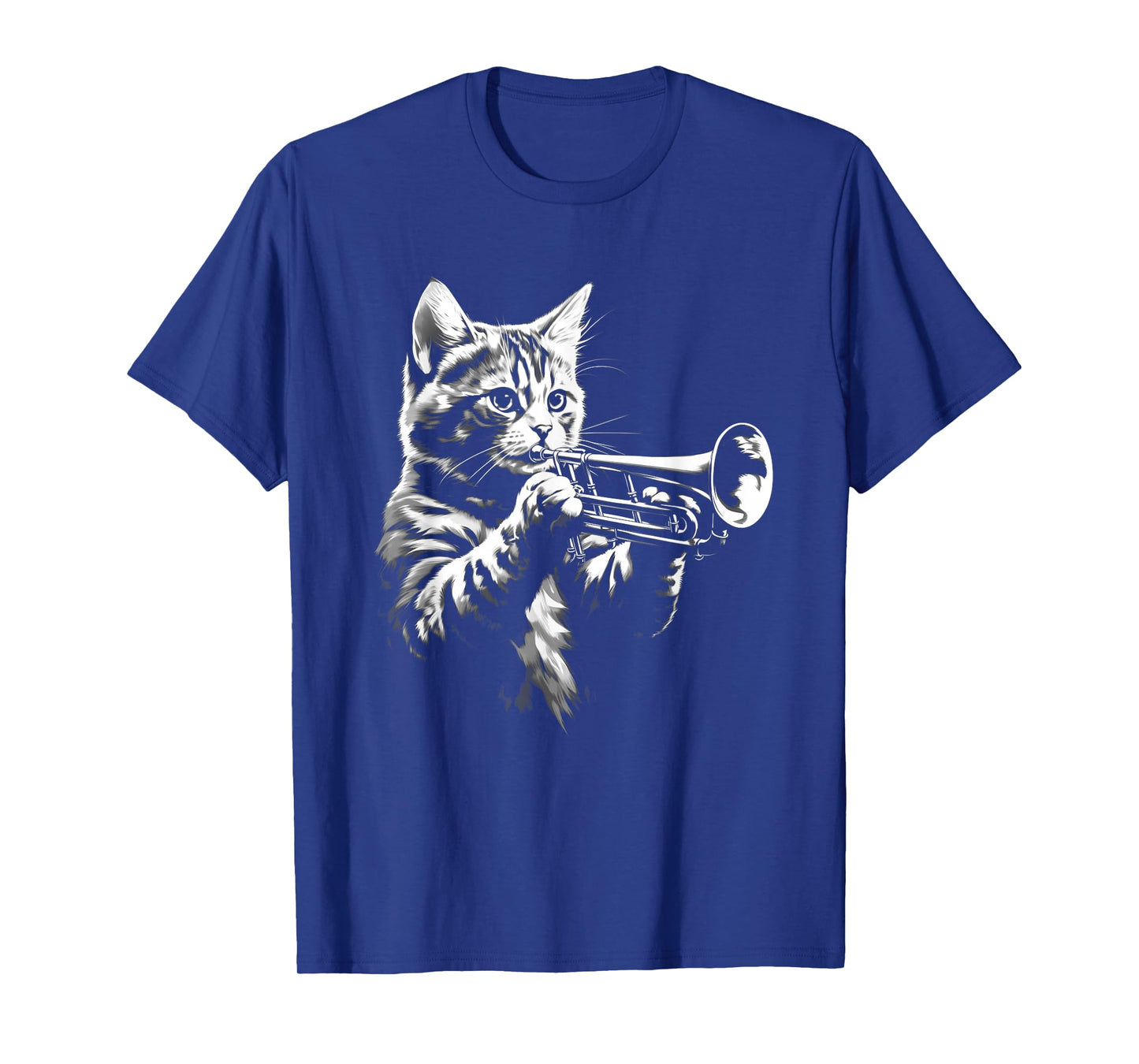 Cat Playing Trumpet Vintage Jazz Musician Trumpeter T-Shirt