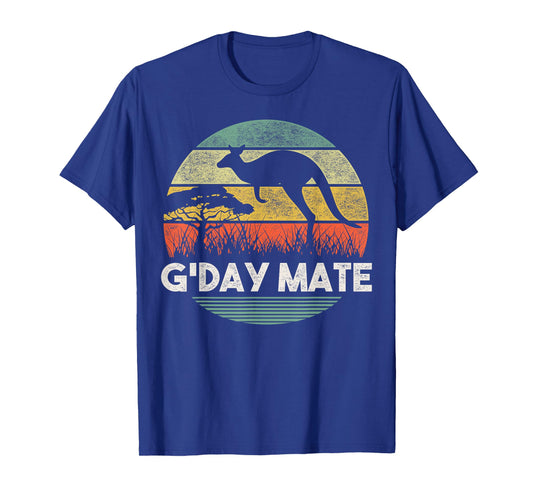 Australia G'Day Mate Shirt Funny Kangaroo Australian Vintage T-Shirt