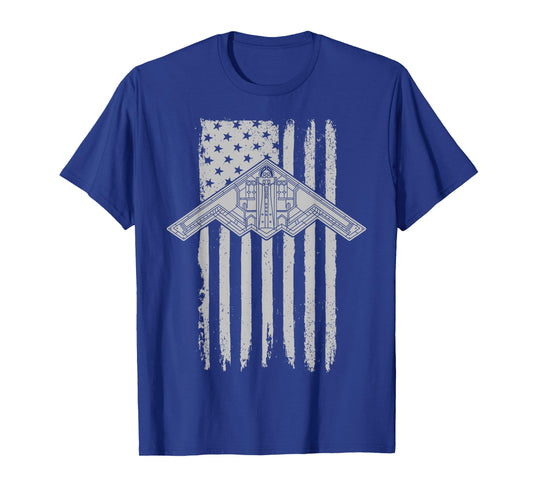 B-2 Stealth Bomber Military Airplane American Flag B2 T-Shirt