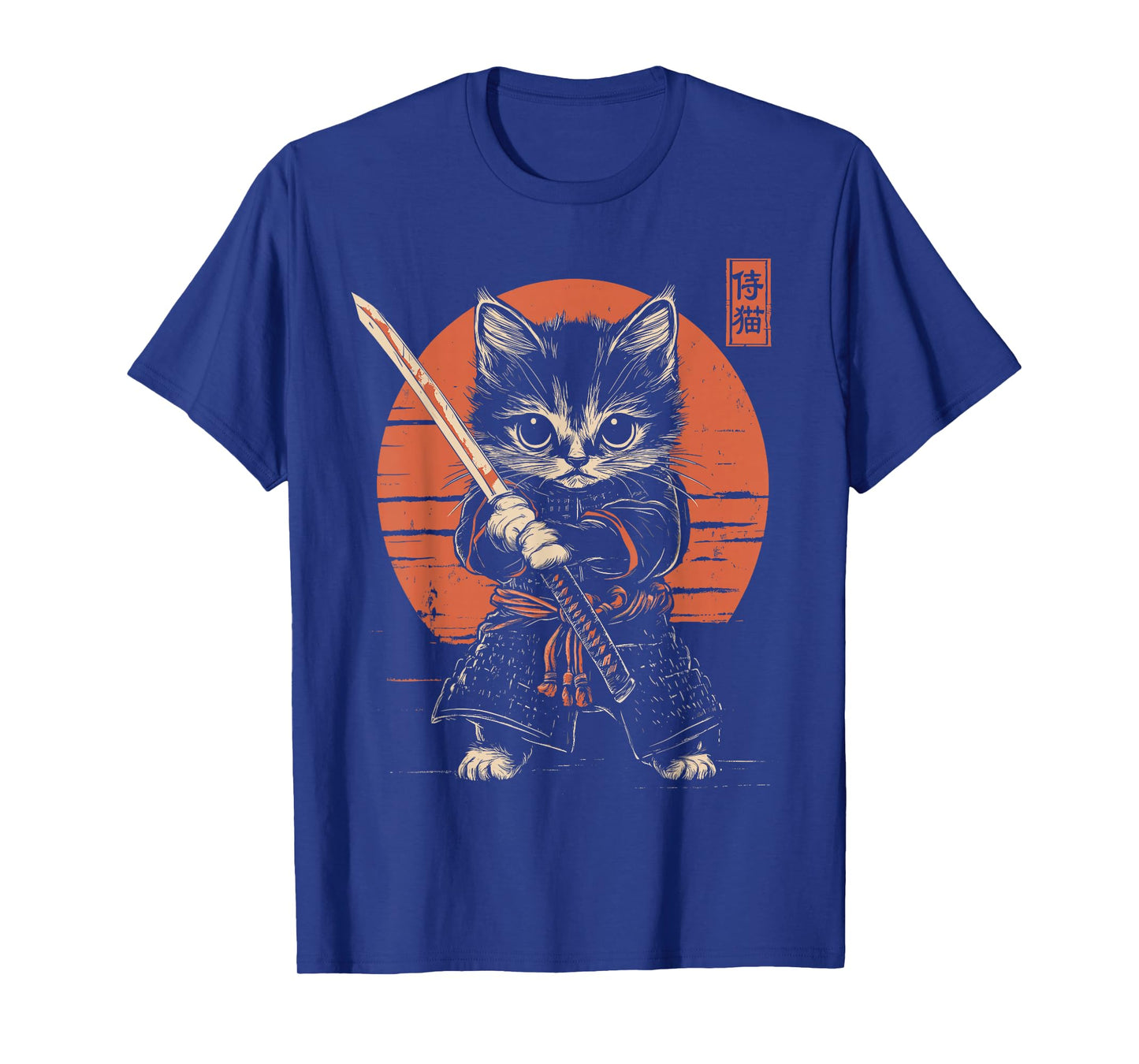 Japanese Samurai Cat Kawaii Ninja Cat T-Shirt