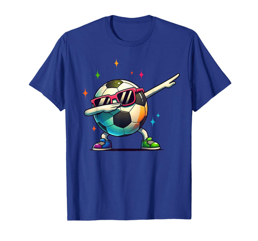 Soccer Ball Dabbing Sunglasses Soccer Player Kids Boys Men T-Shirt