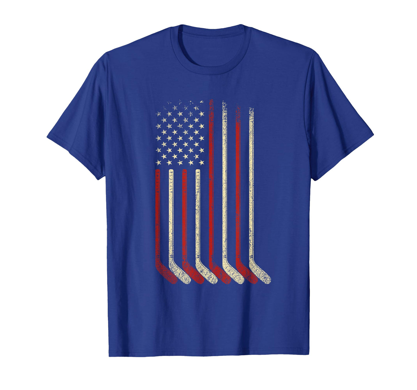 US Flag Patriotic American Hockey Player Ice Hockey T-Shirt