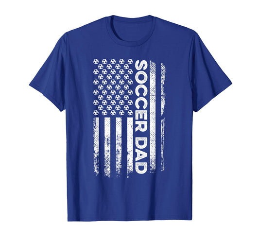 Soccer Dad American Flag Patriotic Father's Day T-Shirt
