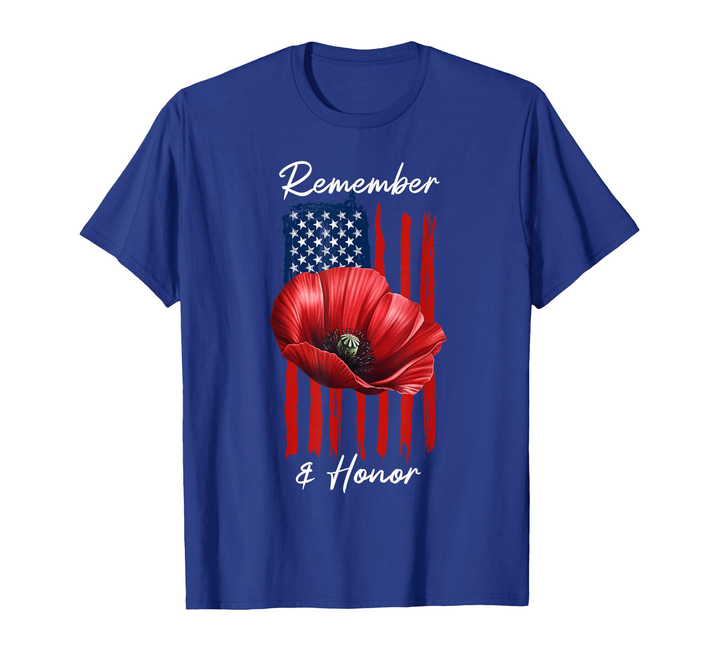 Veterans Day USA Memorial Day Red Poppy Flower Military T-Shirt