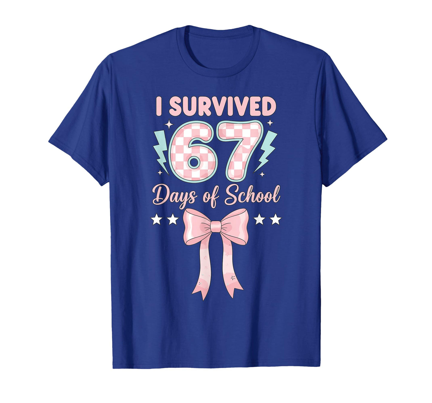 I Survived 67 Days Coquette Pink Bow Six Seven Meme Girl T-Shirt