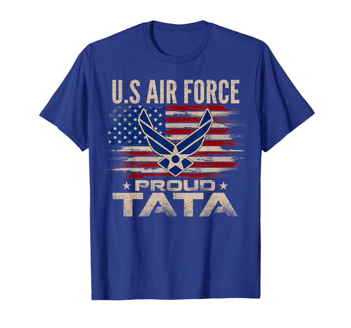 Vintage U.S Air Force Proud Tata With American Flag Women Kids Men T-Shirt