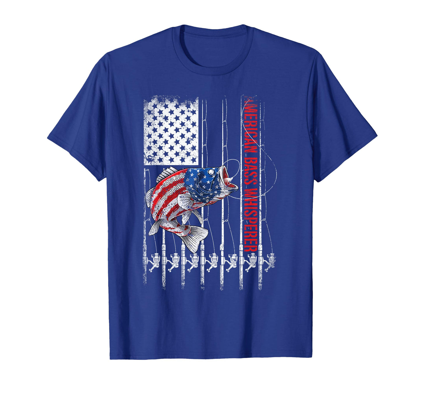 American Flag Bass Whisperer Fisherman T-Shirt