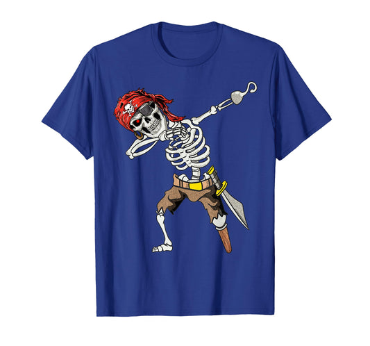 Dabbing Skeleton Pirate Halloween Kids Jolly Roger Pirate T-Shirt