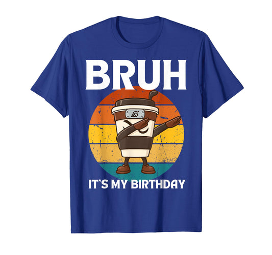 Bruh It's My Birthday Dabbing Cappuccino Assassino Kids Boys T-Shirt