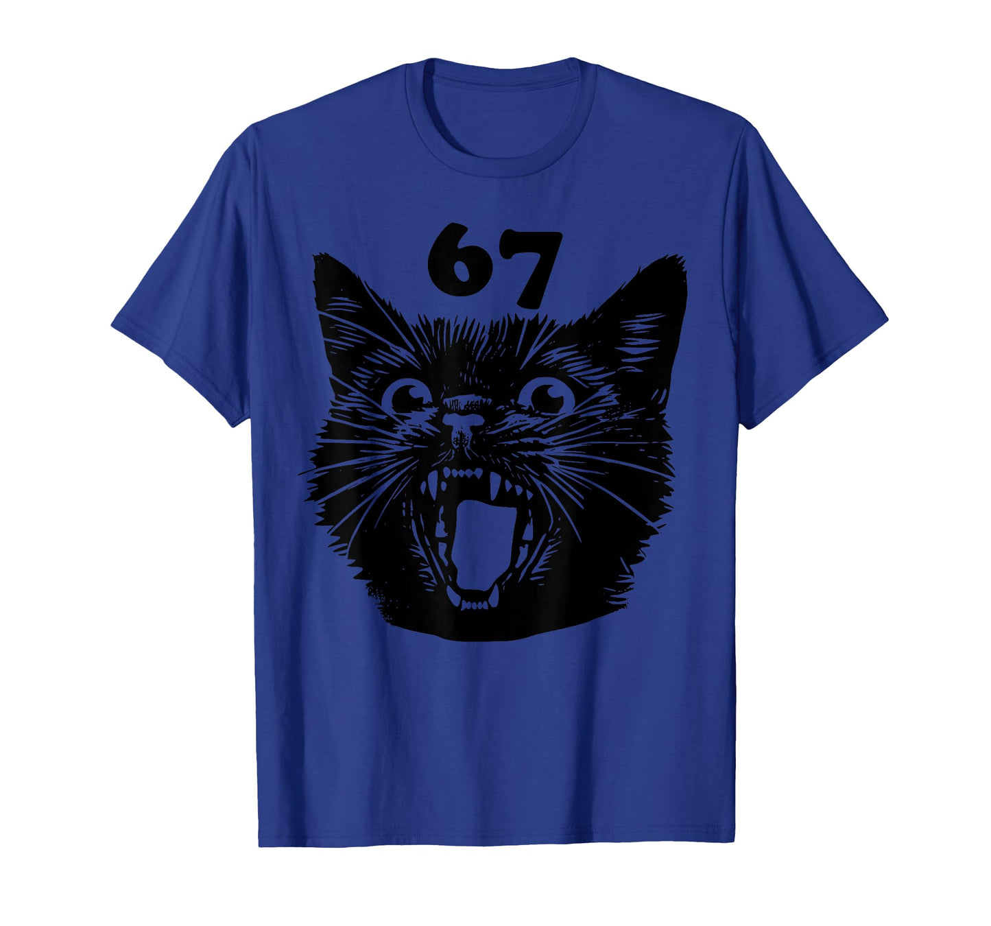 67 Halloween Black Cat Brainrot Meme Six Seven Girls Kids T-Shirt