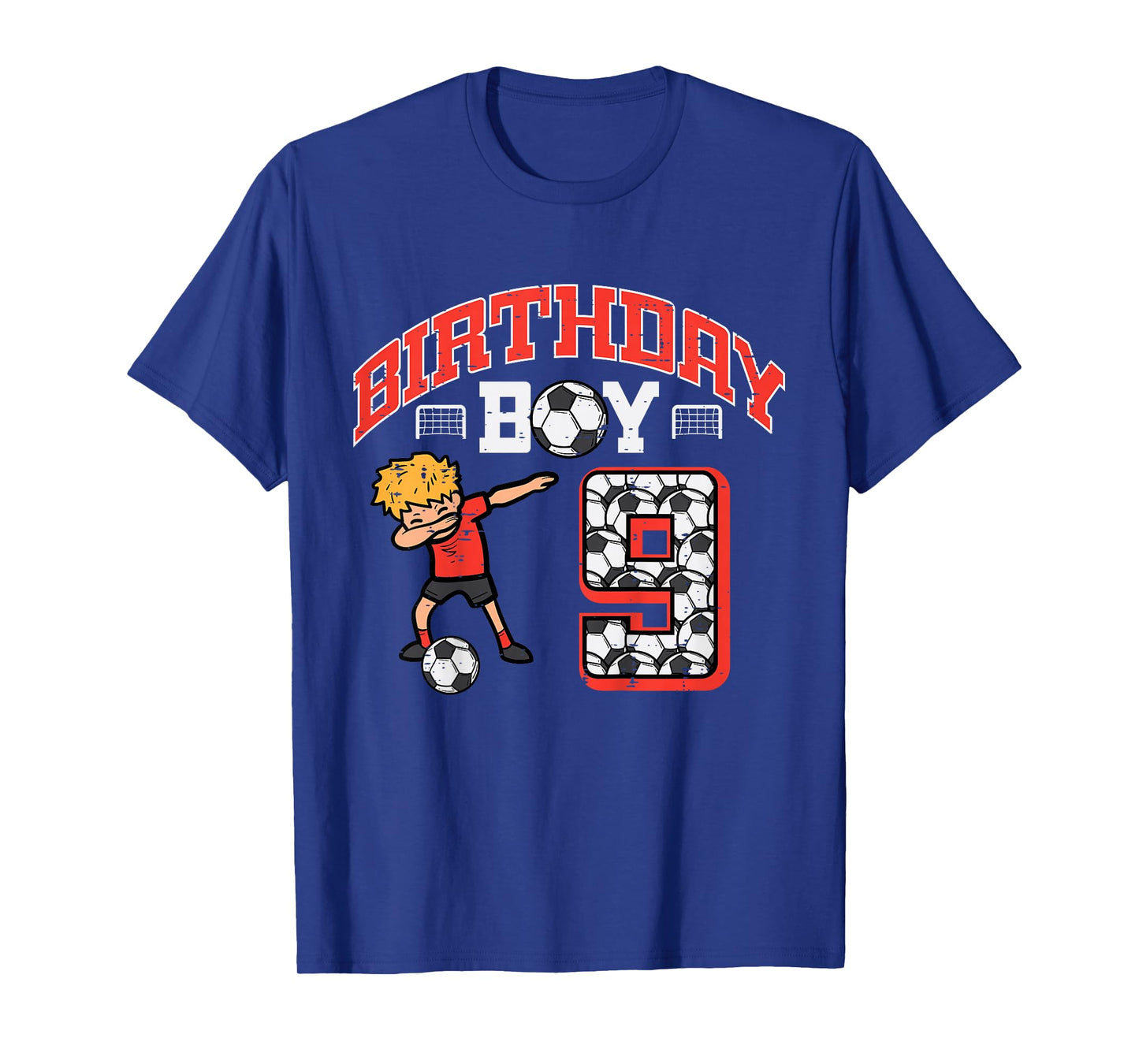 Kids Birthday Boy 9 Soccer Dab 9th Nine Year Old Bday Sports Boys T-Shirt