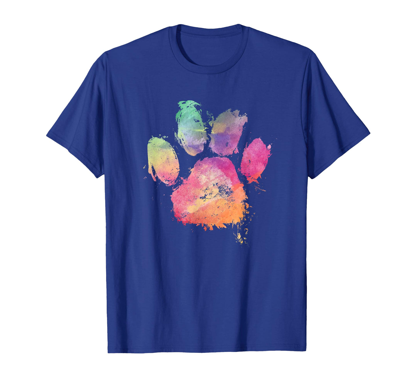Cat Dog Paw Print Watercolor Rainbow Abstract Animal Lover T-Shirt