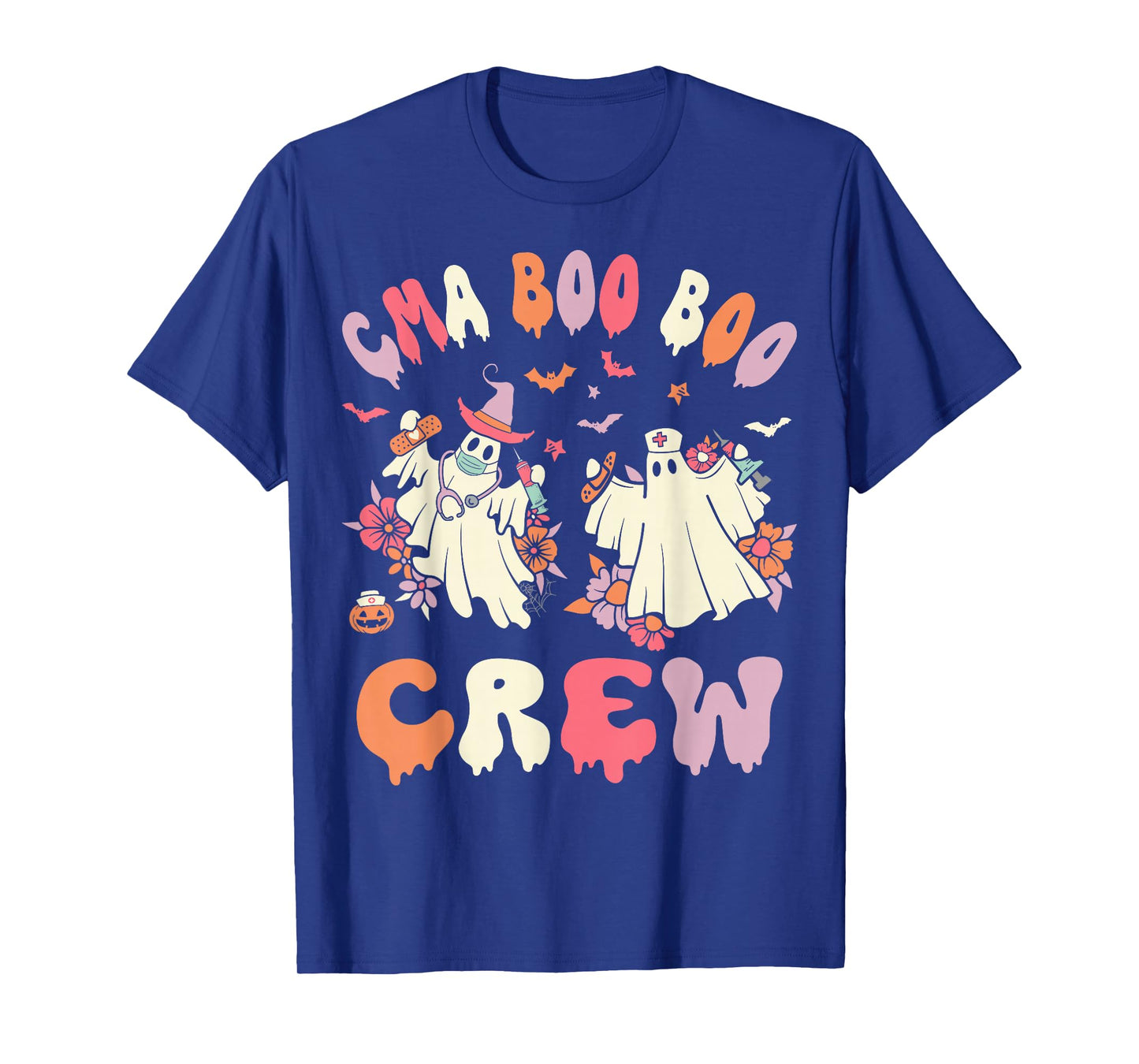 CMA Boo Crew Retro Halloween Ghost Nurse T-Shirt