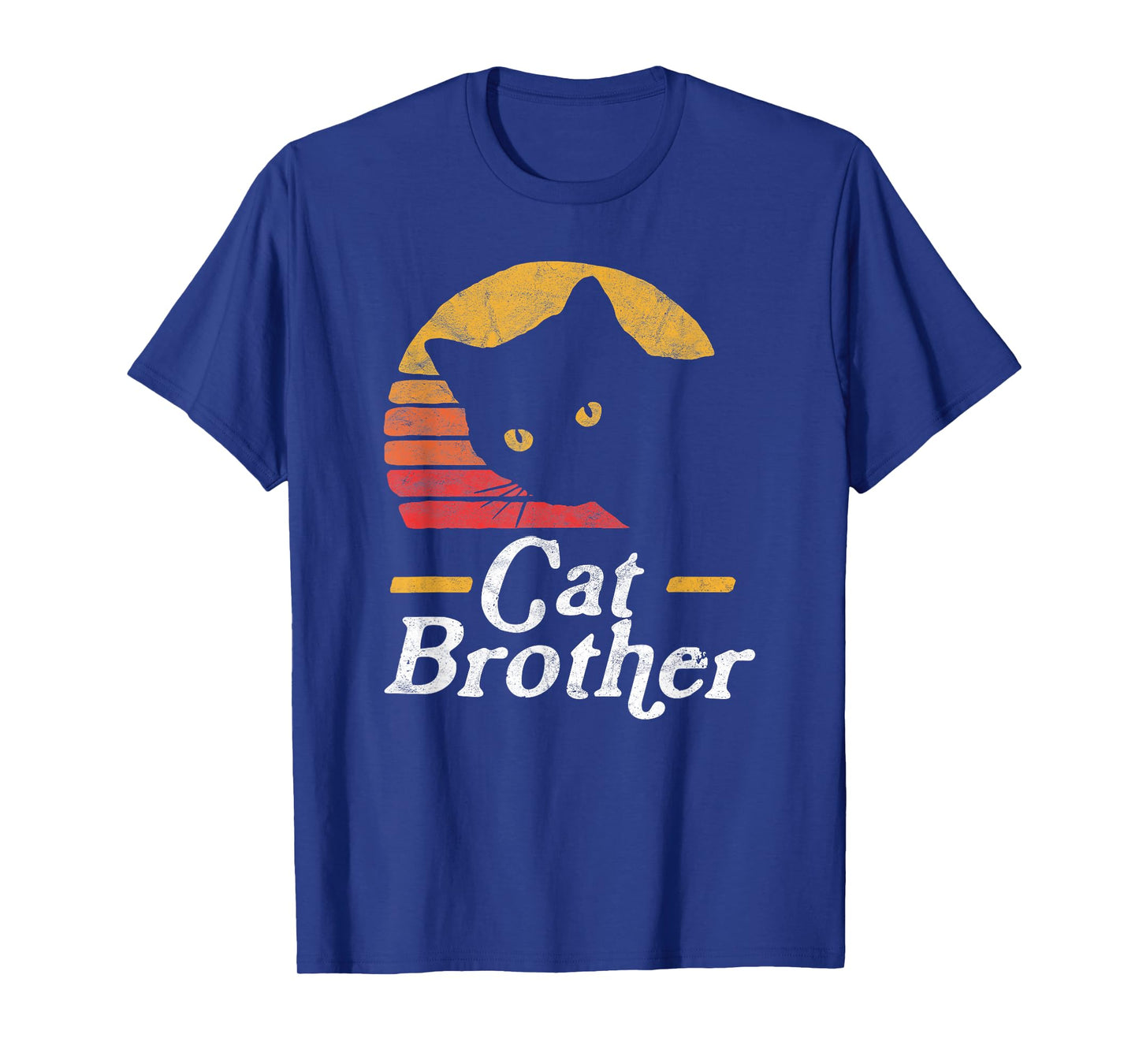 Cat Brother Vintage Eighties Style Sun Cat Retro Distressed T-Shirt