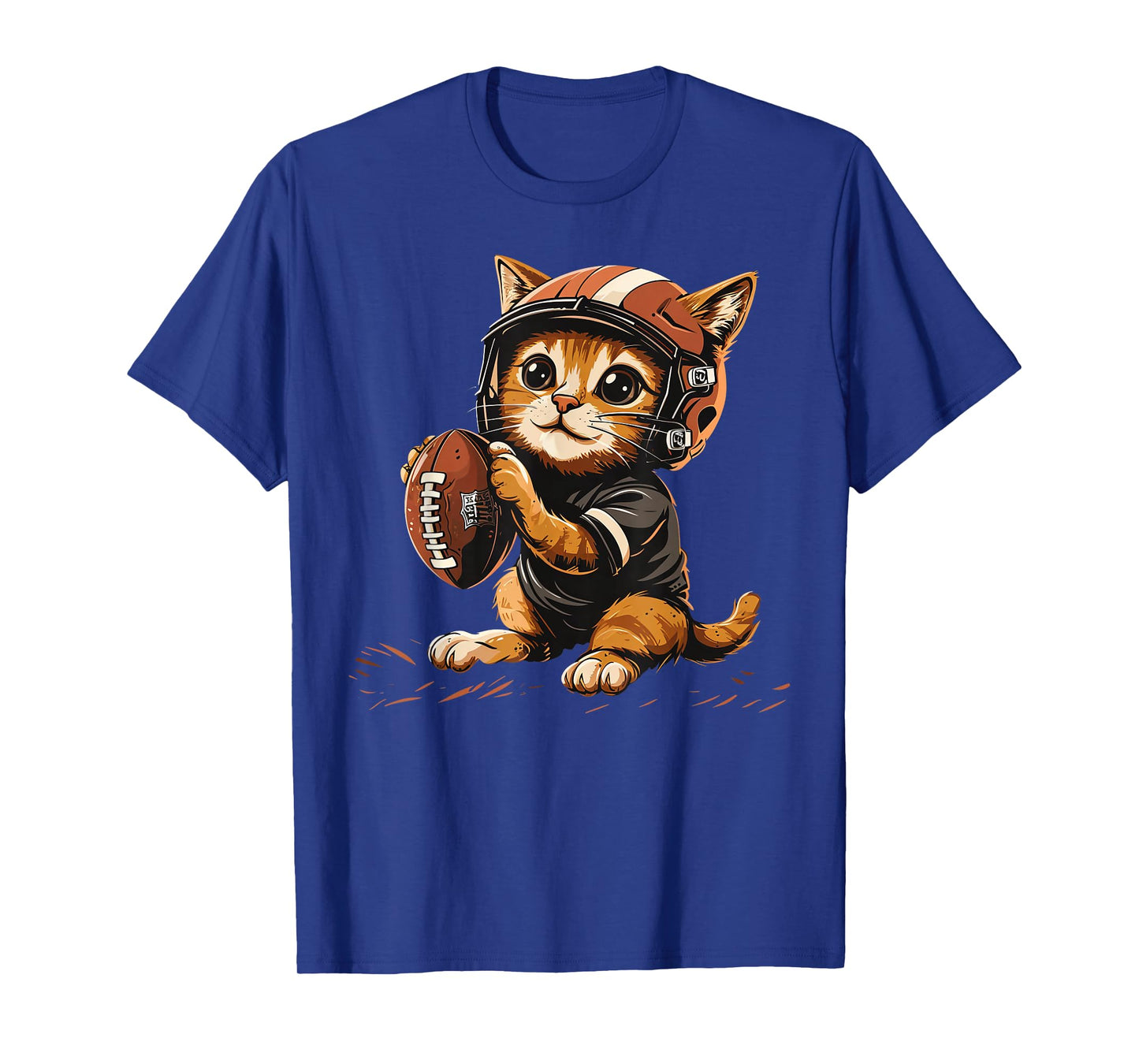 Cute Football Cat on Football player T-Shirt for Men Women Kids
