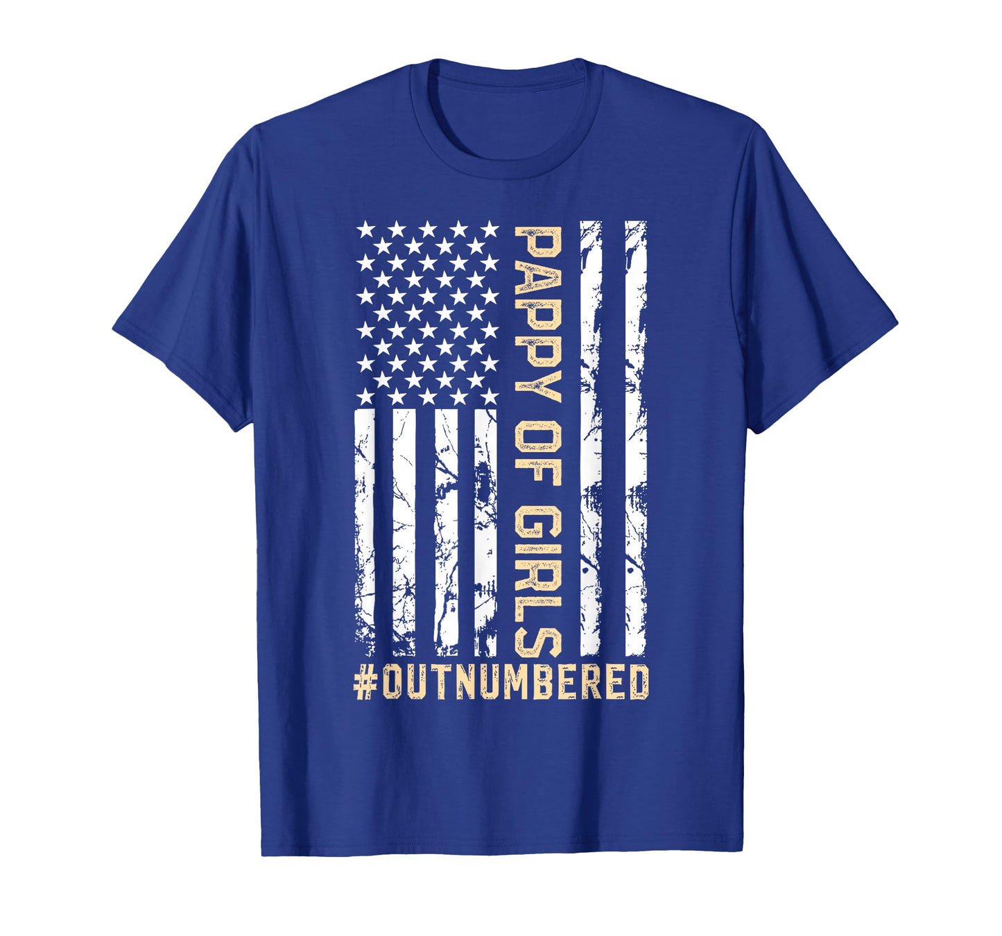 American Flag Father's Day Pappy Of Girls Outnumbered T-Shirt
