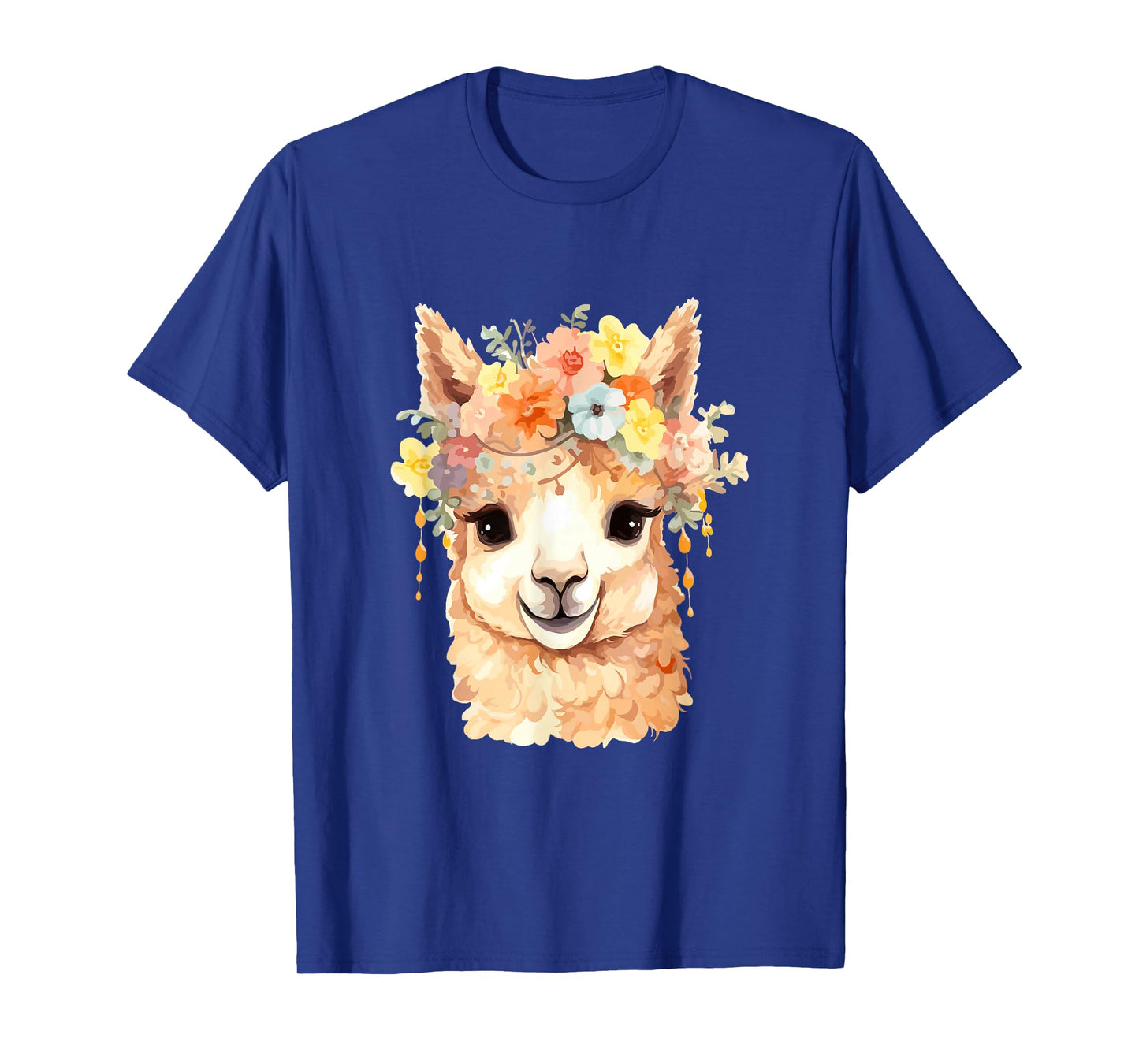 Alpaca with flowers, cute alpaca and llama T-Shirt