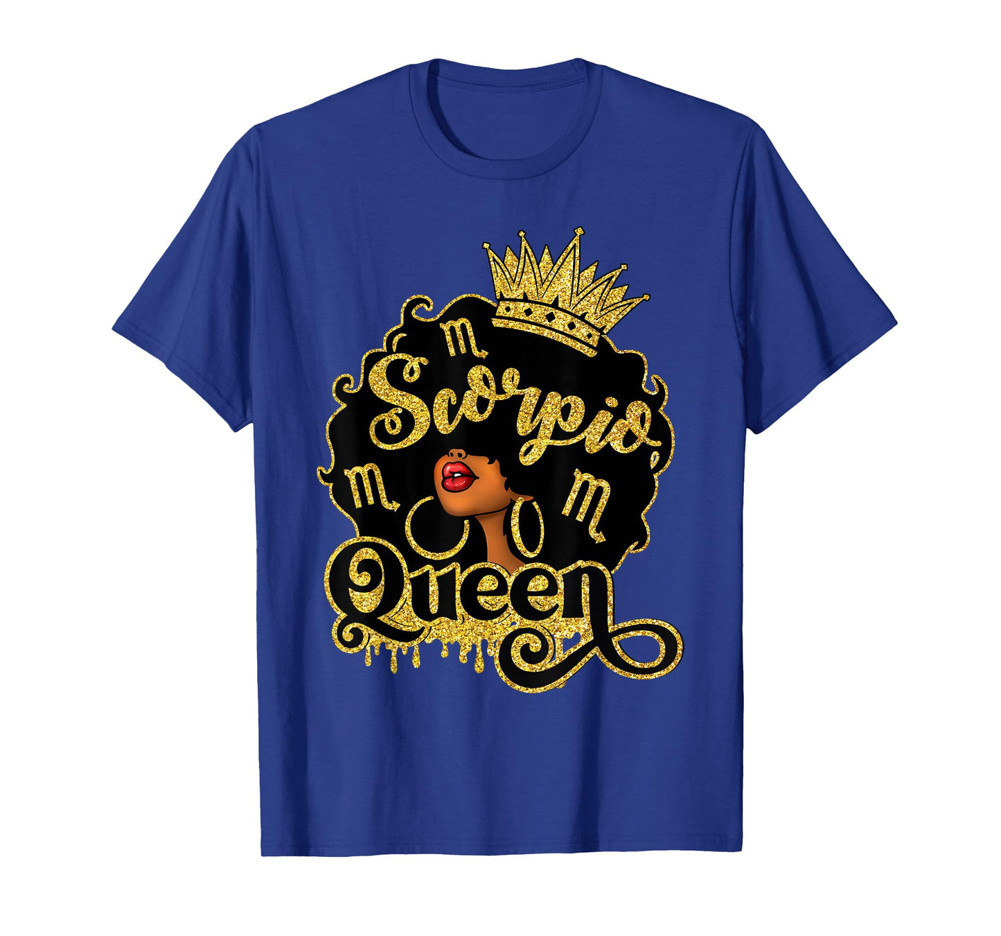 Scorpio Queen Black Women Zodiac Birthday Afro Queen T-Shirt
