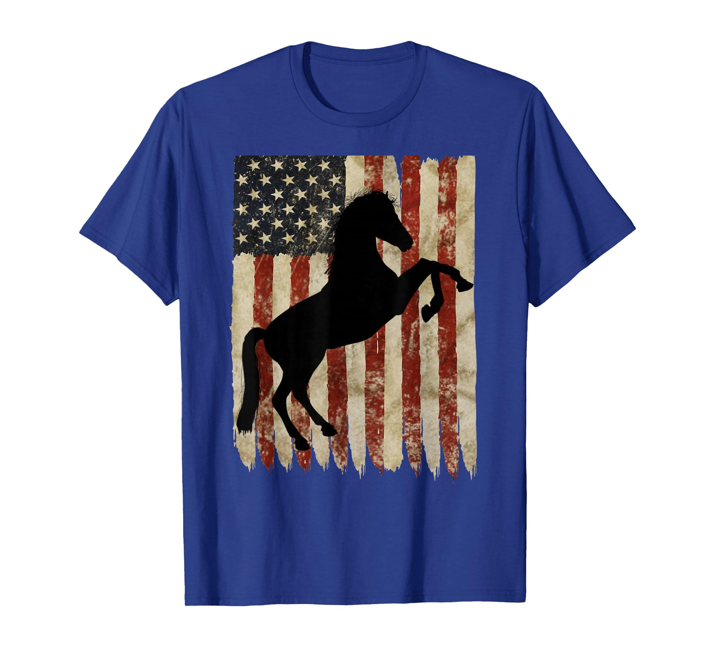 Horse Rider American Flag USA Patriotic Stallion Equestrian T-Shirt
