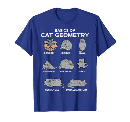 Basics of Cat Geometry Funny Kitten Kitty Math Men Women Kid T-Shirt