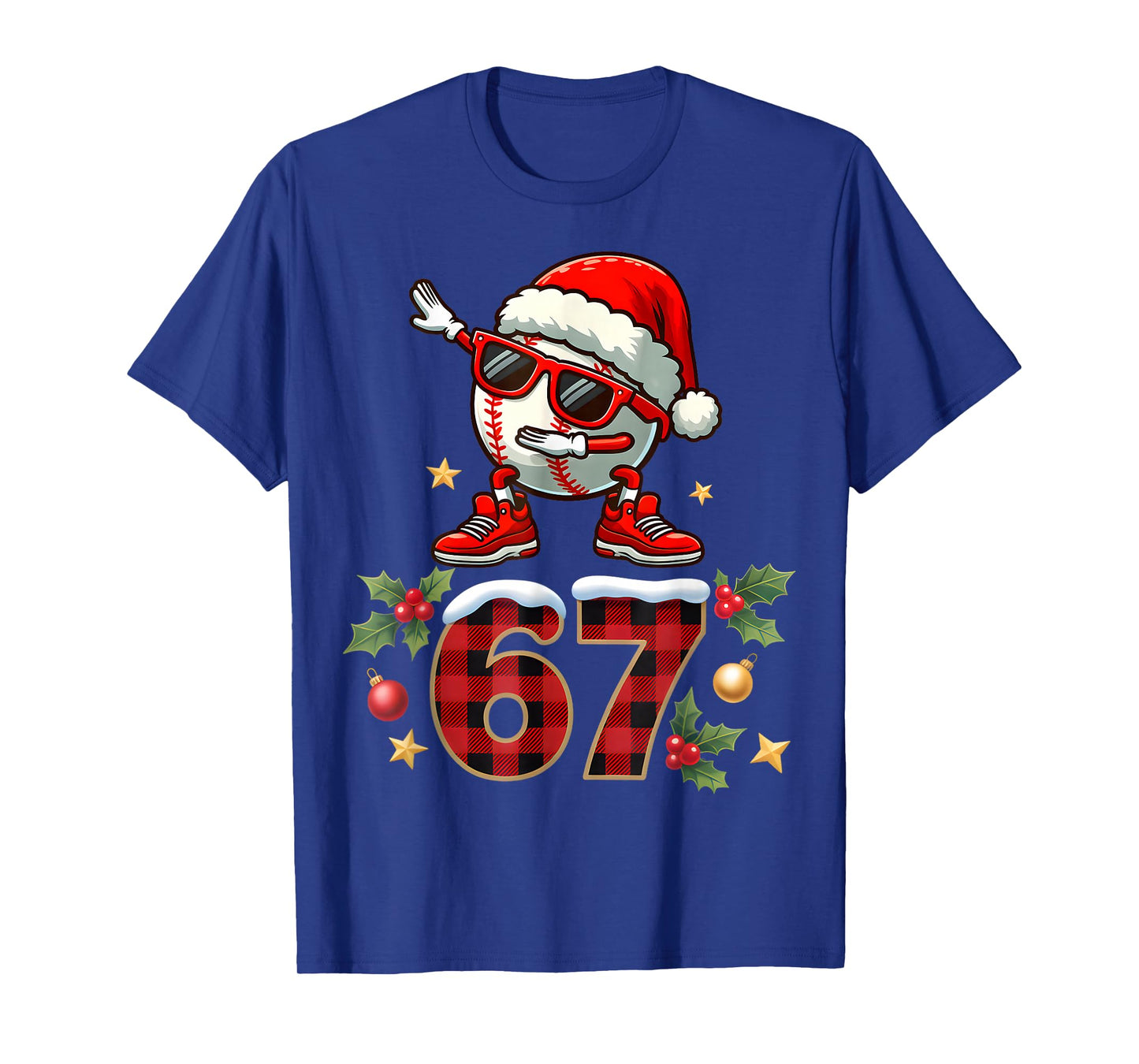 67 Six Seven Meme Christmas Baseball Dabbing Men Boy Kids T-Shirt
