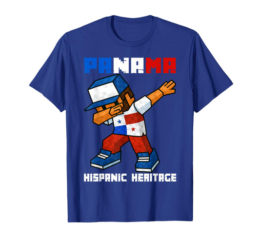 Panama Dab Boy Game Pixel Hispanic Heritage Panamanian Kids T-Shirt