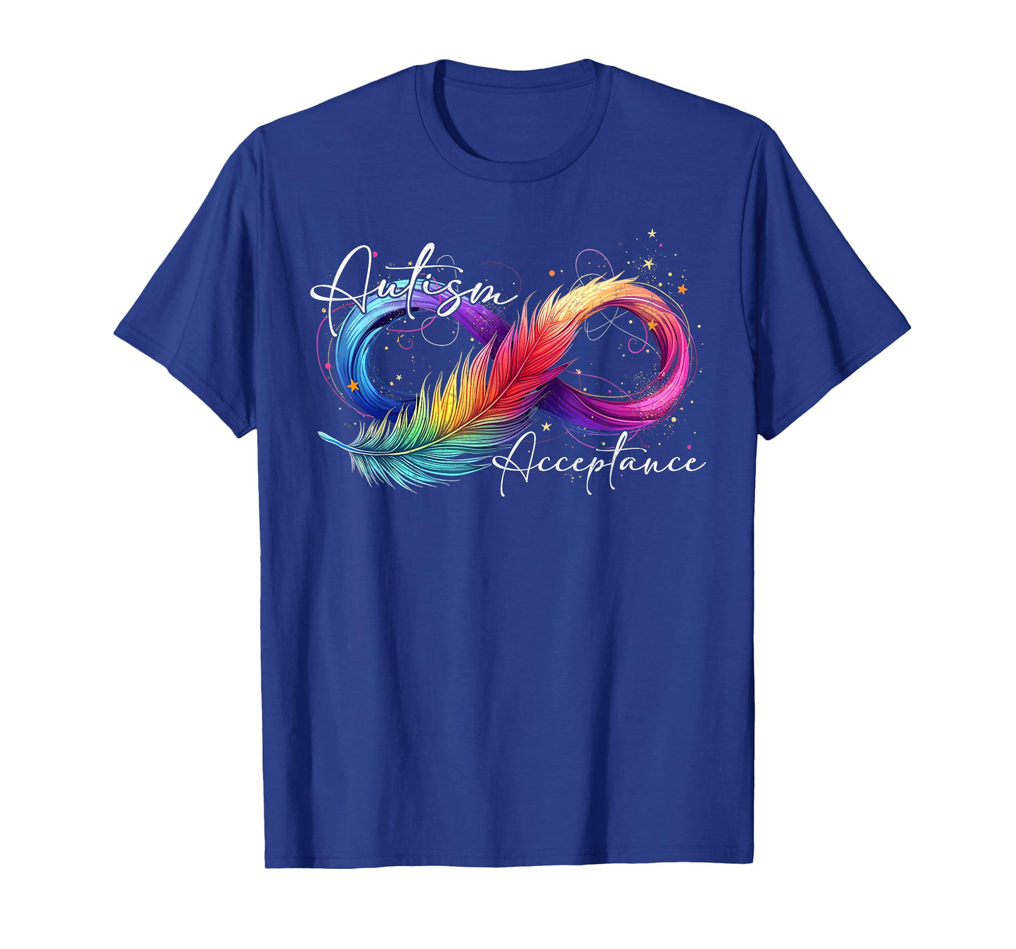 Autism Feather Infinity Rainbow Awareness T-Shirt