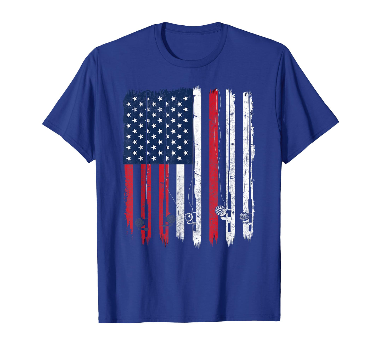 American Flag Fishing Rod Fishing T-Shirt