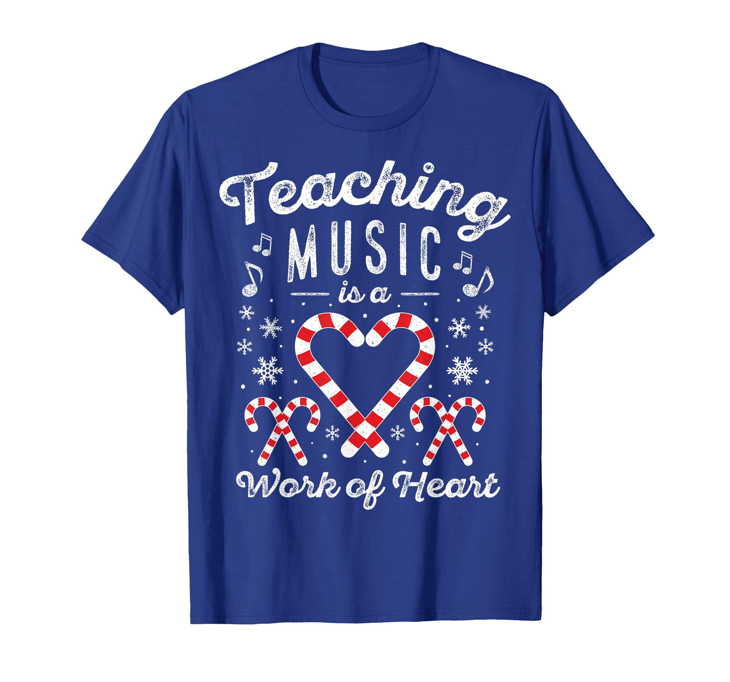 Christmas Candy Cane Work of Heart Choir Band Music Teacher T-Shirt
