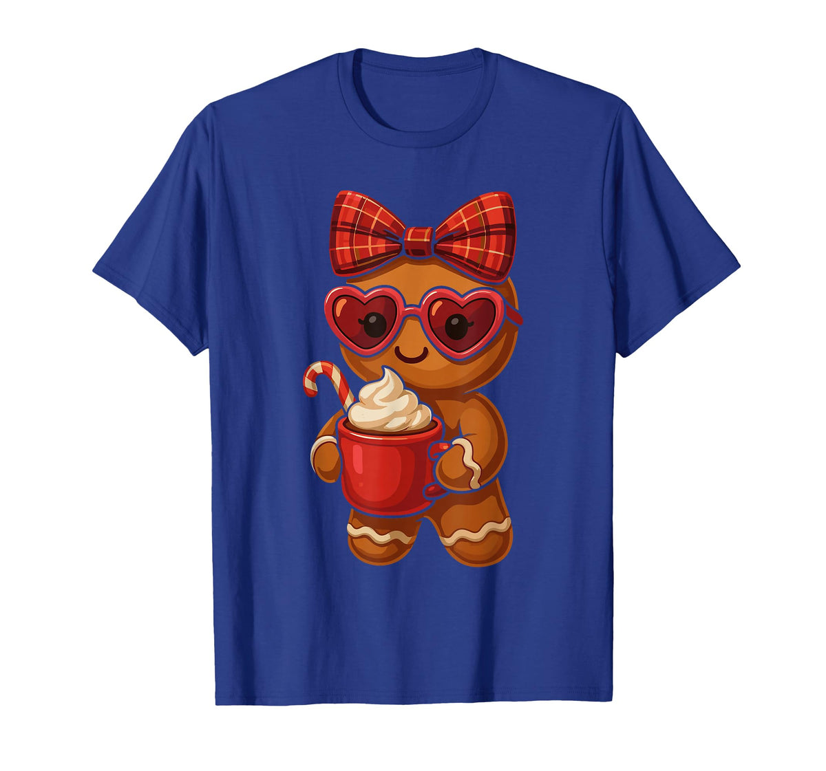 Gingerbread Drinking Hot Chocolate Christmas for Women Girls T-Shirt
