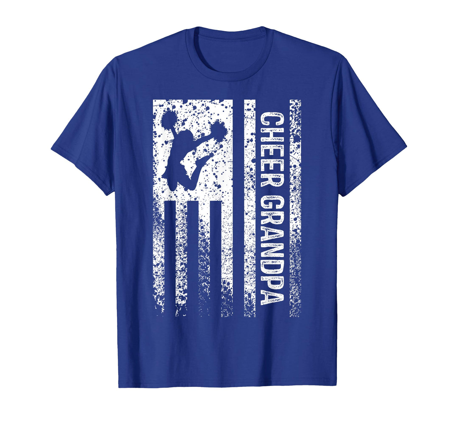 Cheer Grandpa Vintage American Flag Cheerleader Squad T-Shirt