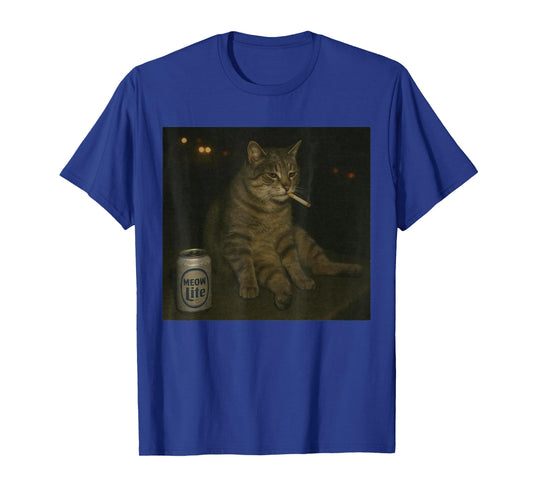 Cigarette Kitten Funny Smoking Cat Meme Stupid Brainrot Cats T-Shirt