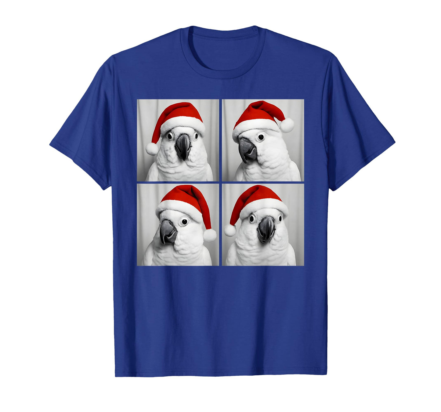 Funny Christmas Umbrella Cockatoo Santa Photo Booth Parrot T-Shirt