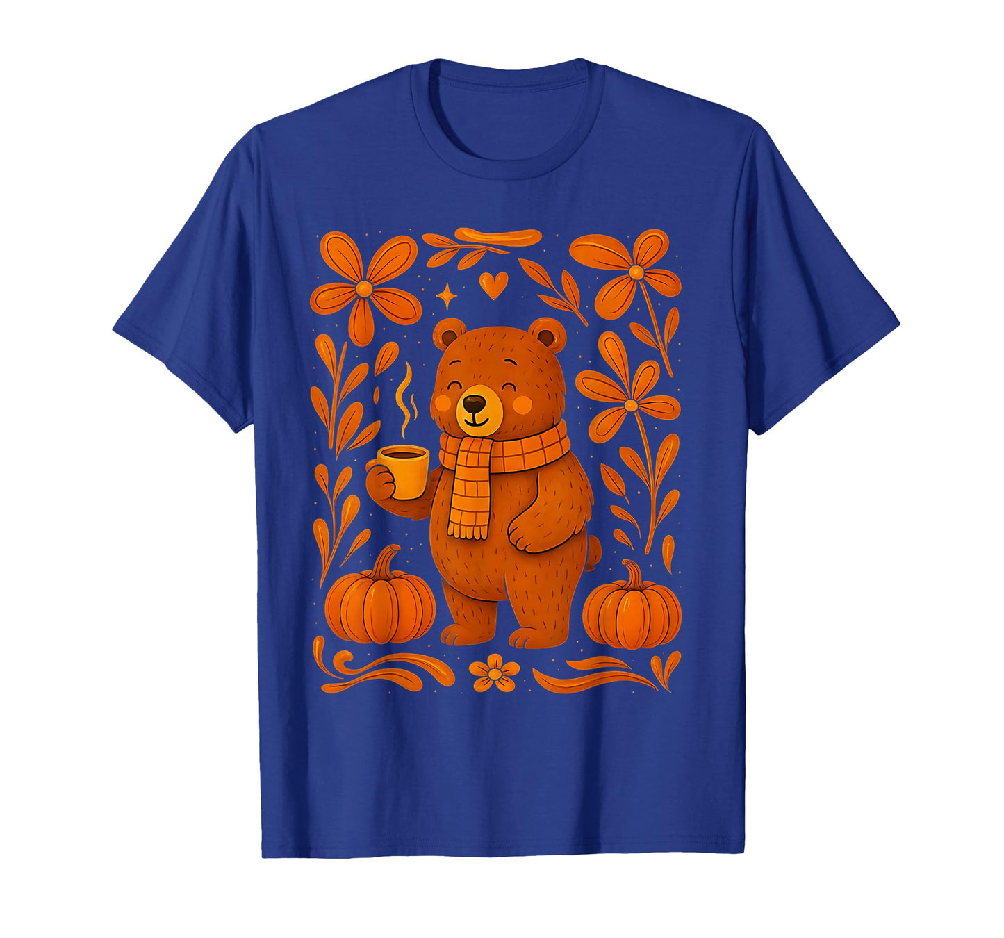 Cute Bear Fall Autumn Season Pumpkin Halloween Vibes T-Shirt