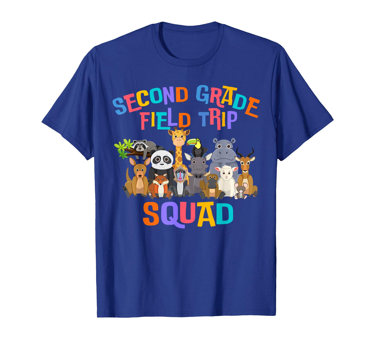 2nd Second Grade Field Day Trip Squad 2025 Funny Zoo Animal T-Shirt