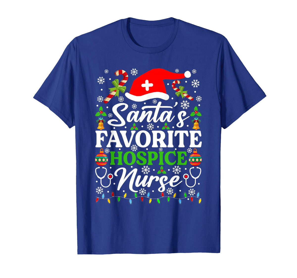 Santa's Favorite Hospice Nurse Shirt Funny Christmas Pajama T-Shirt