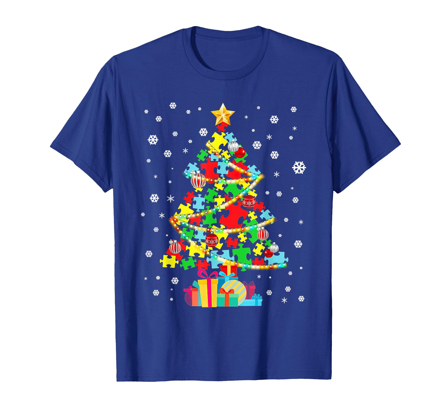 Autism Tree Christmas Pajama Autism Awareness Holiday T-Shirt