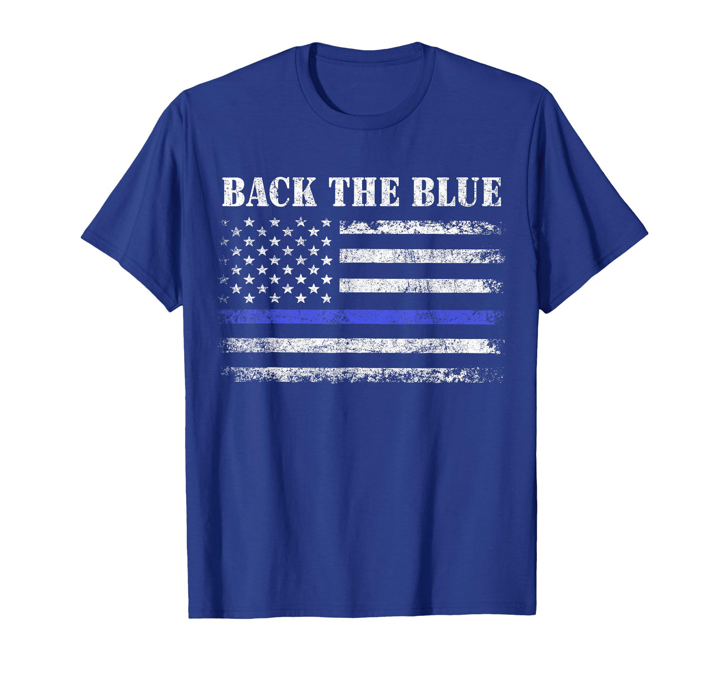 Back The Blue Thin Blue Line American Flag Police Support T-Shirt