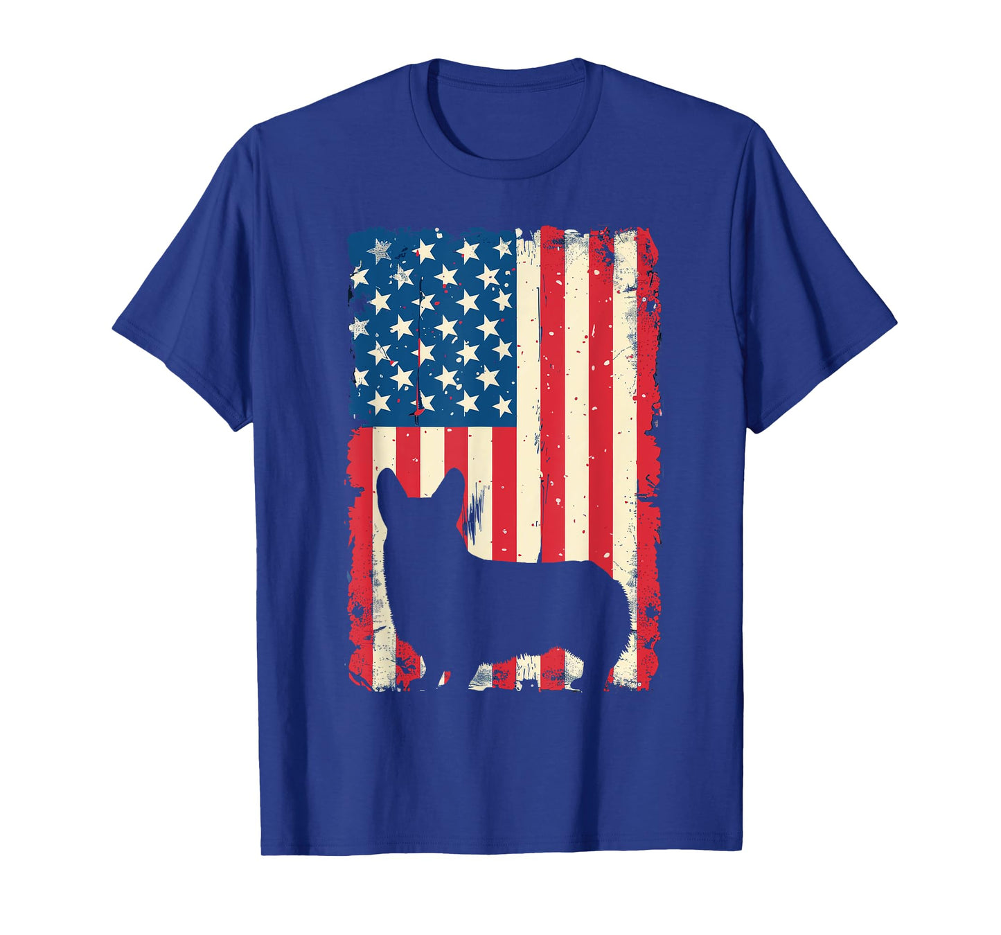 Patriotic Corgi Dog Lover 4th of July USA American Flag T-Shirt