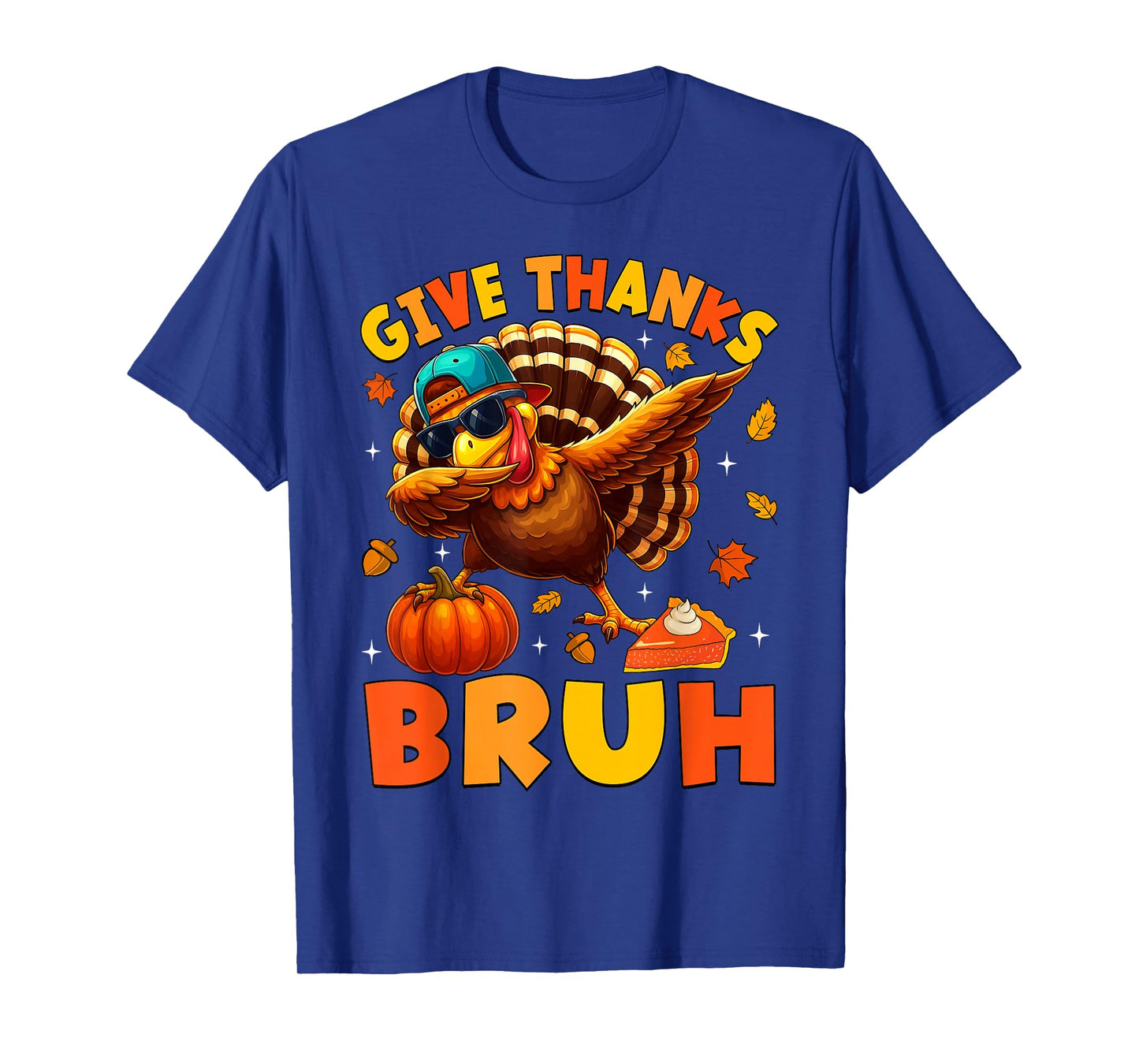 Bruh Give Thanks Funny Dabbing Turkey Thanksgiving Boy Kids T-Shirt