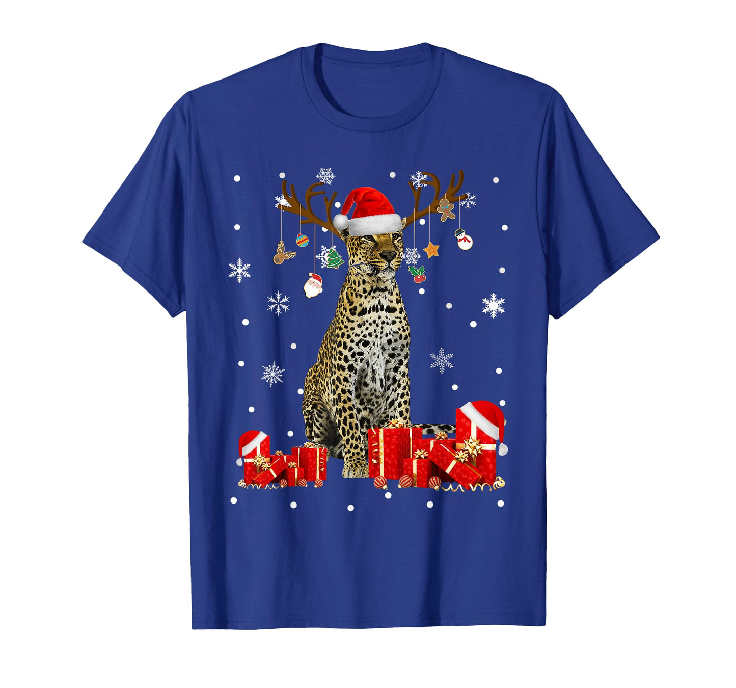 Christmas Cheetah Funny Santa Reindeer Cheetah Lover Gifts T-Shirt