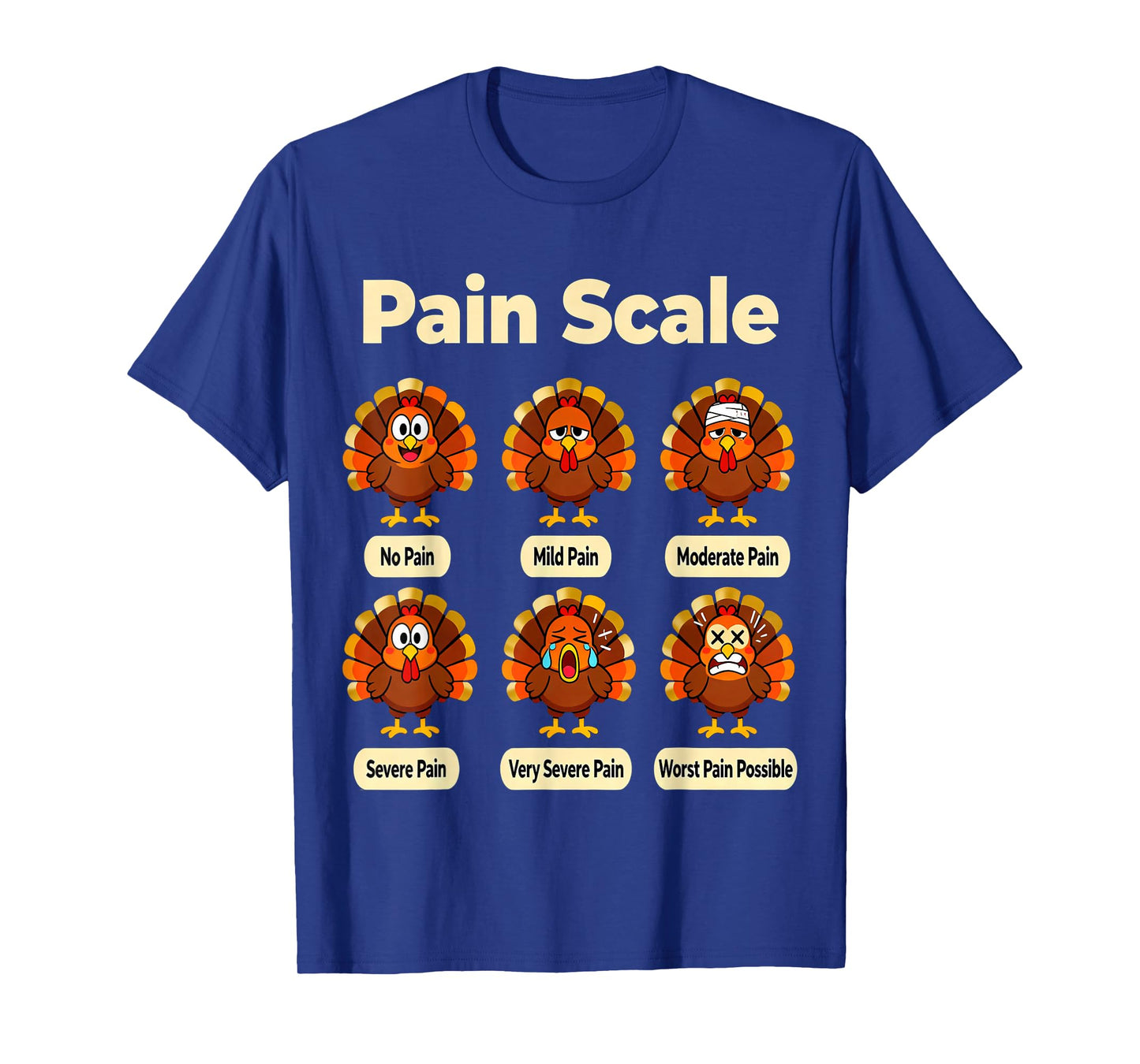 Fall CNA Funny Turkey Pain Scale ER Thanksgiving Nurse Humor T-Shirt