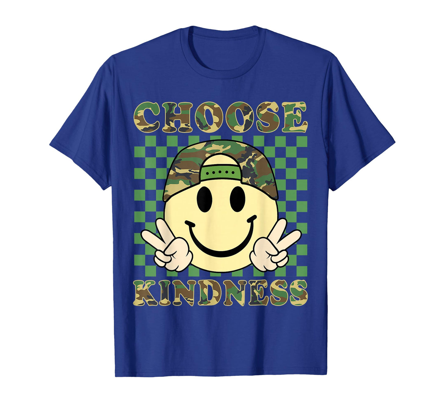 Choose Kindness Retro Camo Be Kind Inspirational Kids Boys T-Shirt