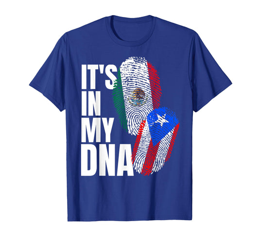 Mexican and Puerto Rican DNA Mix Flag Heritage T-Shirt